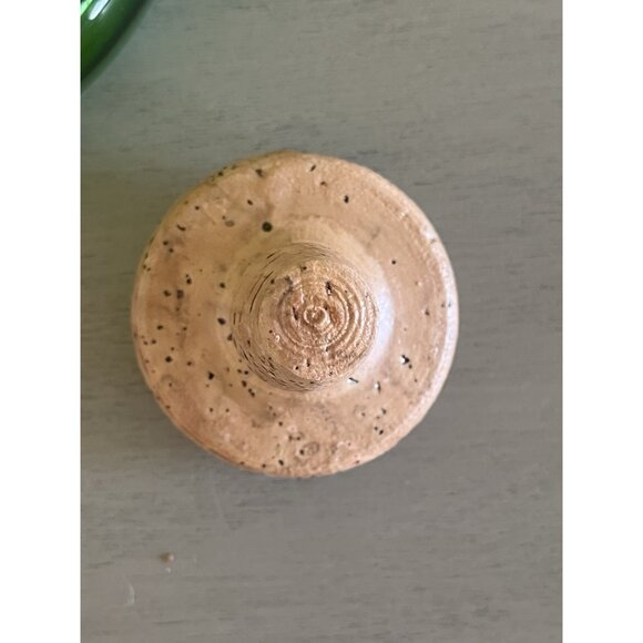 Vintage Peedee Green Glass Decanter Italy Hand Blown Glass MCM Original Stopper - Picture 10 of 11